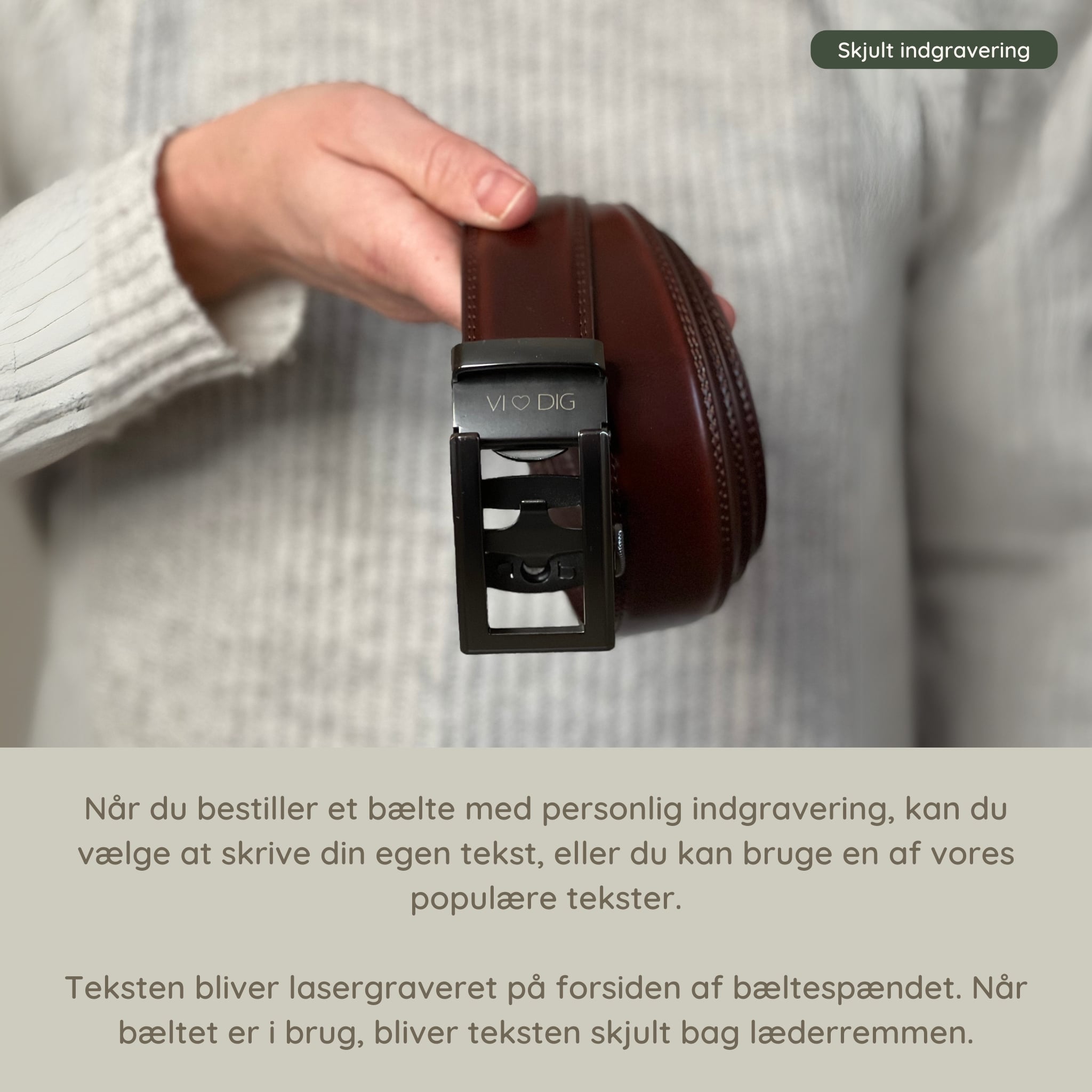 PRESENTSET #1 – 1 x Läderbälte med personlig gravyr