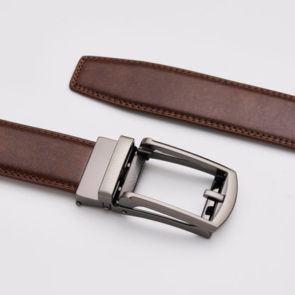 Brunt läderbälte utan hål