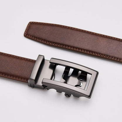 Brunt läderbälte utan hål