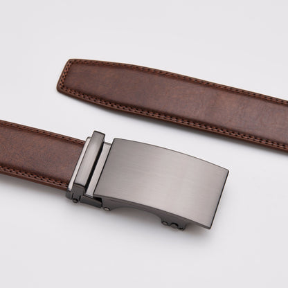 Brunt läderbälte utan hål