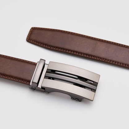 Brunt läderbälte utan hål