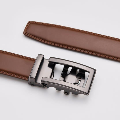 Cognacsfärgat läderbälte utan hål