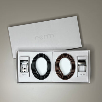 PRESENTSET #2 – 2 x Läderbälte med personlig gravyr