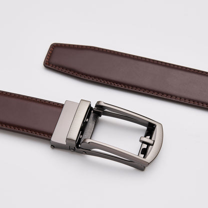 Mörkbrunt läderbälte utan hål