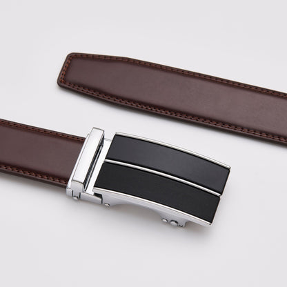 Mörkbrunt läderbälte utan hål
