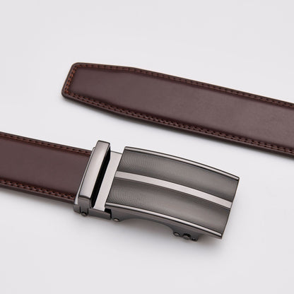 Mörkbrunt läderbälte utan hål
