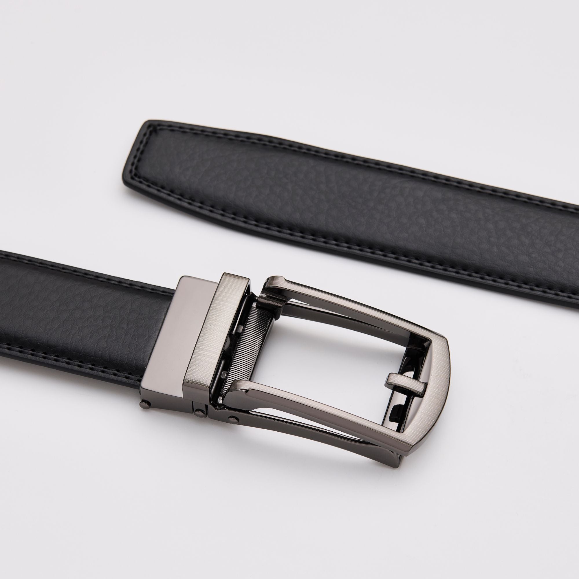 Svart läderbälte utan hål