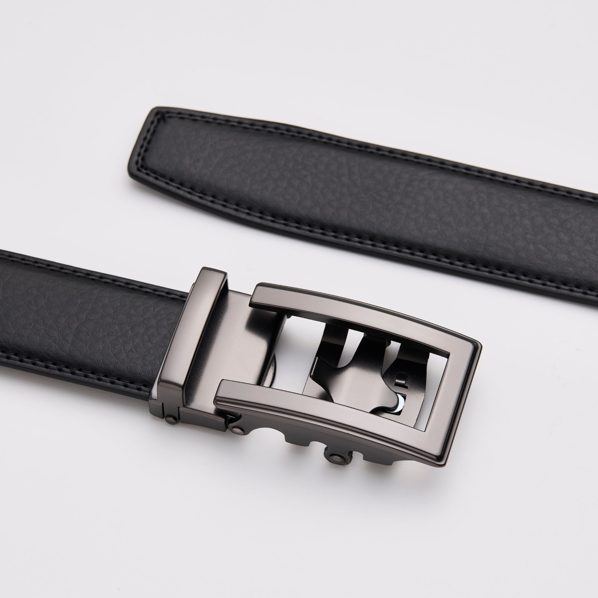 Svart läderbälte utan hål