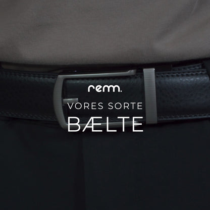 Video af vores sorte bælte uden huller fra remm.